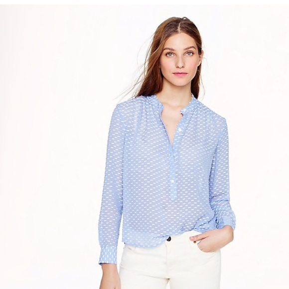 J. Crew Tops - J. Crew Silk Dash-Dot Blouse (Like New)
